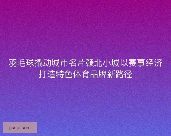 羽毛球撬动城市名片赣北小城以赛事经济打造特色体育品牌新路径