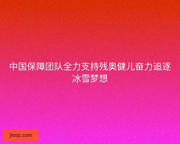 中国保障团队全力支持残奥健儿奋力追逐冰雪梦想